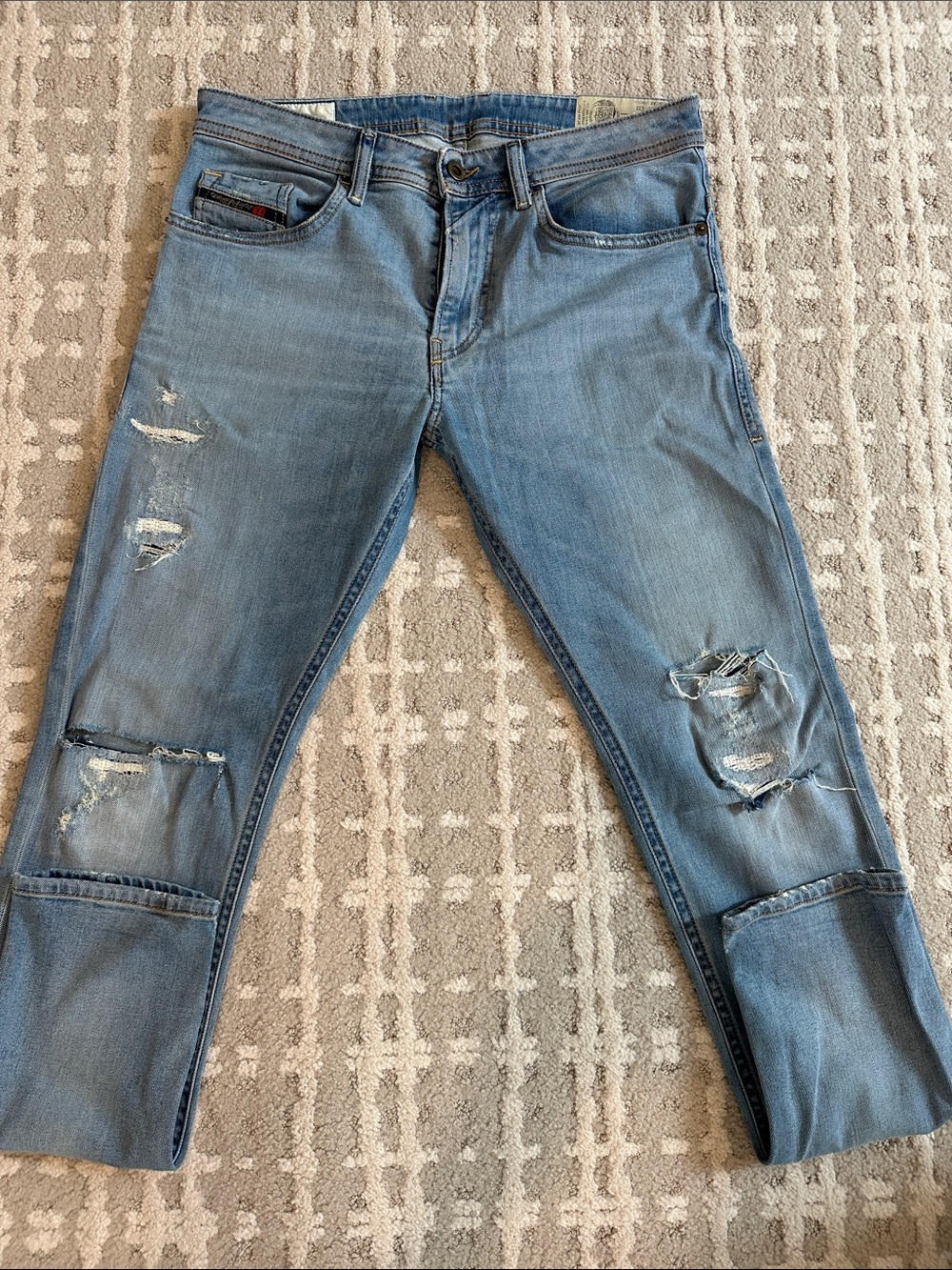 Diesel Light Blue Distressed Men’s Jeans